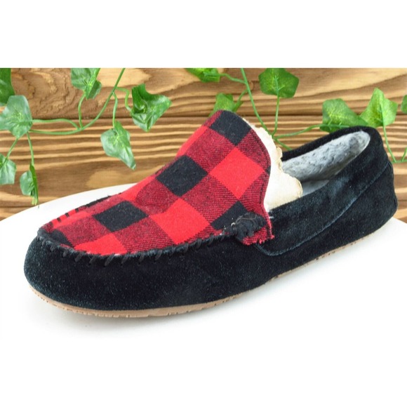 Lands' End‎ Size 10 M Black Moccasin Leather Men Shoes 492113 - Picture 1 of 9